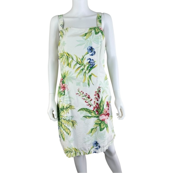 Tommy Hilfiger 100% Cotton Tropical Floral Print Dress Size 14 - Picture 1 of 8